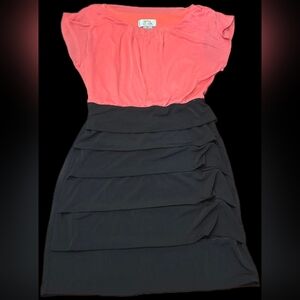 Sweet Storm Women's M, Pink &Black Pleated Sheath Dress:Y2k Preppy Party Bodycon